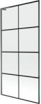 Mexen Next L egyajtós fürdőkád paraván 90 x 150 cm, fekete rács, gun metal - 895-090-000-03-77-95 (895-090-000-03-77-95)