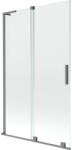 Mexen Velar L 2-szárnyú, toló kádparaván 110 x 150 cm, átlátszó, gunmetal - 896-110-003-01-95 (896-110-003-01-95)