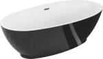 Mexen Bilbao szabadon álló kád 180 x 90 cm, fehér/fekete, túlfolyó rózsaarany - 51311809075-60 (51311809075-60)