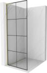 Mexen Kioto L zuhanyfal Walk-in 80 x 200 cm, fekete rács, arany szálcsiszolt - 800-080-103-55-77 (800-080-103-55-77)
