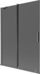 Mexen Velar kétszárnyú, eltolható fürdőkádparaván 130 x 150 cm, grafit, gun metal - 896-130-000-41-95 (896-130-000-41-95)
