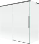 Mexen Rox L fürdőkádparaván, 2-szárnyas tolóajtó 160 + 70 x 150 cm, átlátszó, fémszürke - 8C9L-160-070-95-00 (8C9L-160-070-95-00)