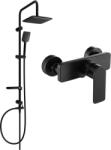 Mexen Sven fali zuhanykészlet esőztetővel és Cetus zuhanycsappal, fekete - 744340262-70 (744340262-70)