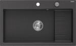 Mexen Omar gránit mosogató 1-medencés 800 x 480 mm, fekete pöttyös, króm szifon - 6520801005-76 (6520801005-76)