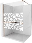 Mexen Kioto+ zuhanyfal polccal Walk-in 80 x 200 cm, fehér minta, rózsaszín arany - 800-080-121-60-85 (800-080-121-60-85)
