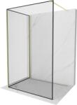 Mexen Kioto zuhanyfal Walk-in 130 x 100 cm, fekete keret, arany kefézett - 800-130-212-55-70-100 (800-130-212-55-70-100)