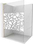 Mexen Kioto L zuhanyfal Walk-in 120 x 200 cm, fehér minta, arany kefe - 800-120-103-55-85 (800-120-103-55-85)