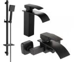 Mexen Aries DQ45 kádcsaptelep szett, fekete - 744803DQ45-70 (744803DQ45-70)