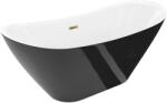 Mexen Lotos szabadon álló kád 140 x 75 cm, fehér/fekete, arany lefolyóval - 52051407775-50 (52051407775-50)