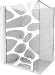 Mexen Kioto zuhanyfal Walk-in 140 x 200 cm, fehér hullám 8 mm, kefe hatású réz - 800-140-101-65-97 (800-140-101-65-97)
