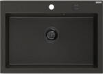 Mexen Elix gránit mosogató, 1-medencés, 700 x 500 mm, fekete/arany metál, fekete szifon - 6526701005-75-B (6526701005-75-B)