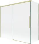 Mexen Rox fürdőkádparaván, 2-szárnyas, toló, 170 + 75 x 150 cm, átlátszó, arany szálcsiszolt - 8C9-170-075-55-00 (8C9-170-075-55-00)