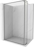 Mexen Kioto zuhanyfal Walk-in 90 x 40 cm, fekete keret, csiszolt nikkel - 800-090-212-97-70-040 (800-090-212-97-70-040)