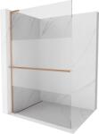 Mexen Kioto+ L zuhanyfal polccal Walk-in 80 x 200 cm, átlátszó/fagyott, kefélt réz - 800-080-123-65-35 (800-080-123-65-35)