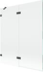 Mexen Lunar 2-szárnyas bal oldali kádparaván 140 x 150 cm, átlátszó, gun gray csiszolt - 897-140-100-66-00-L (897-140-100-66-00-L)