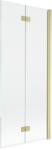 Mexen Mist 2-szárnyas jobb fürdőkádképernyő 80 x 150 cm, átlátszó, arany kefe - 8A9-080-002-55-00-P (8A9-080-002-55-00-P)