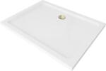 Mexen Flat Slim téglalap alakú zuhanytálca 130 x 90 cm, fehér, arany szifonnal - 40109013G (40109013G)