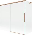 Mexen Rox L kádparaván, 2-szárnyas, toló, 170 + 80 x 150 cm, átlátszó, kefélt réz - 8C9L-170-080-65-00 (8C9L-170-080-65-00)