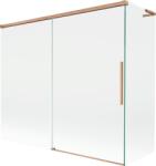 Mexen Rox L kétpaneles tolóajtós fürdőszobai paraván, 180 + 80 x 150 cm, átlátszó, kefeolt réz - 8C9L-180-080-65-00 (8C9L-180-080-65-00)