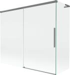 Mexen Rox L 2-szárnyas fürdőkádparaván tolóajtóval 180 + 80 x 150 cm, átlátszó, gun metal - 8C9L-180-080-95-00 (8C9L-180-080-95-00)