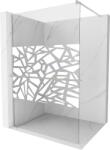Mexen Kioto+ zuhanyfal polccal Walk-in 100 x 200 cm, fehér minta, kefélt nikkel - 800-100-121-97-85 (800-100-121-97-85)