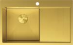 Mexen Exar 1 rekeszes balos acél mosogató csepegtetővel, 780 x 480 mm, arany HC - 6433781010L-55HC (6433781010L-55HC)