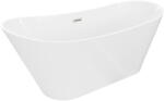 Mexen Dora szabadon álló kád 160 x 75 cm, fehér, matt nikkel túlfolyóval - 52071607500-97 (52071607500-97)