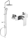 Mexen Carl falon kívüli zuhanykészlet esőztetővel és Alfa zuhanycsappal, króm - 745740240-00 (745740240-00)