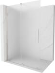 Mexen Velar Walk-in toló zuhanyfal 140 x 200 cm, zúzalék 8 mm, csiszolt nikkel - 871-140-000-33-97 (871-140-000-33-97)