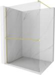Mexen Kioto+ zuhanyfal polccal Walk-in 90 x 200 cm, átlátszó, arany kefe - 800-090-121-55-00 (800-090-121-55-00)