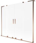 Mexen Velar L Kétajtós, tolható 200 x 150 cm-es fürdőkád paraván, matt, rózsaarany - 896-200-003-32-60 (896-200-003-32-60)