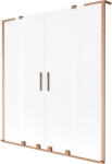 Mexen Velar L Duo dupla fürdőkádparaván, 2-szárnyú toló, 160 x 150 cm, jegesedett, kefélt réz - 896-160-003-32-65 (896-160-003-32-65)