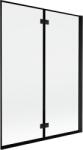 Mexen Mist 2 szárnyas fürdőszobai paraván, jobbos, 130 x 150 cm, fekete keret, fekete - 8A9-130-002-70-70-P (8A9-130-002-70-70-P)