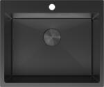 Mexen Solix egytálcás acél mosogató 600 x 500 mm, fekete - 6408601000-70 (6408601000-70)