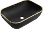 Mexen Rita 45 x 32 cm-es, arany széllel szegélyezett, fekete matt fenti mosdó - 21084575 (21084575)