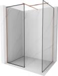 Mexen Kioto zuhanyfal Walk-in 130 x 90 cm, fekete keret, kefe teres réz - 800-130-202-65-70-090 (800-130-202-65-70-090)