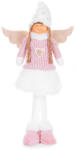 MagicHome MagicHome karácsonyi dekoráció, angyalka figura fehér szoknyával, szövet, 29 x 13 x 59 cm, rózsaszín-fehér