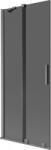 Mexen Velar 2-szárnyas, toló fürdőszobai paraván 80 x 150 cm, grafit, szálcsiszolt fegyverszürke - 896-080-000-41-66 (896-080-000-41-66)