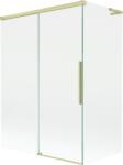 Mexen Rox L kádparaván 2-szárnyú tolóajtós 120 + 70 x 150 cm, átlátszó, arany szálcsiszolt - 8C9L-120-070-55-00 (8C9L-120-070-55-00)