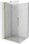 Mexen Velar L zuhanyfal tolóajtóval, Walk-in, 90 x 200 cm, átlátszó, 8 mm, arany - 871-090-003-03-50 (871-090-003-03-50)