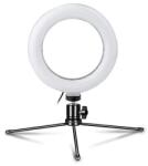 Platinet LED videófény vlogoláshoz, tripod állvánnyal, 16cm (PMRL6) (PMRL6)