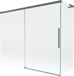 Mexen Rox L 2 szárnyú toló fürdőkád paraván 190 + 90 x 150 cm, áttetsző, fegyverszürke kefélt - 8C9L-190-090-66-00 (8C9L-190-090-66-00)