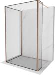 Mexen Kioto zuhanyfal Walk-in 130 x 80 x 40 cm, fekete keret, kefezezett réz - 800-130-080-221-65-70-040 (800-130-080-221-65-70-040)