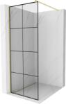 Mexen Kioto Walk-in zuhanyfal 90 x 200 cm, fekete rács 8 mm, arany kefe - 800-090-101-55-77 (800-090-101-55-77)