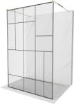 Mexen Kioto szabadon álló zuhanyfal 130 x 200 cm, fekete mintás 8 mm, arany - 800-130-002-50-78 (800-130-002-50-78)
