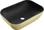 Mexen Rita asztali mosdókagyló 45 x 32 cm, fekete matt/arany - 21084576 (21084576)