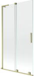 Mexen Velar L 2-szárnyú toló fürdőszobai paraván 100 x 150 cm, átlátszó, arany kefélt - 896-100-003-01-55 (896-100-003-01-55)
