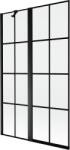 Mexen Mist 2-szárnyú bal oldali zuhanyfal 110 x 150 cm, fekete rács, fekete - 8A9-110-011-70-77-L (8A9-110-011-70-77-L)