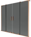 Mexen Velar L Duo kétszárnyú fürdőkád paraván, tolóajtós, 200 x 150 cm, grafit, csiszolt réz - 896-200-003-42-65 (896-200-003-42-65)