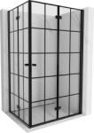 Mexen Mist-F Duo összecsukható zuhanykabin jobb 90 x 120 cm, fekete rács, fekete - 8A6-090L-120P-70-77 (8A6-090L-120P-70-77)